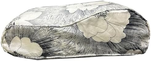 Silk Pillowcase for Memory Foam Pillow Neck Pillow, Pure Mulberry Silk Pillow Case for Cervical Pillow Contour Pillow (Grey White Flower, 21"" x 14.5"" x 4.9""/4.2""), ZT19114M - Image 2