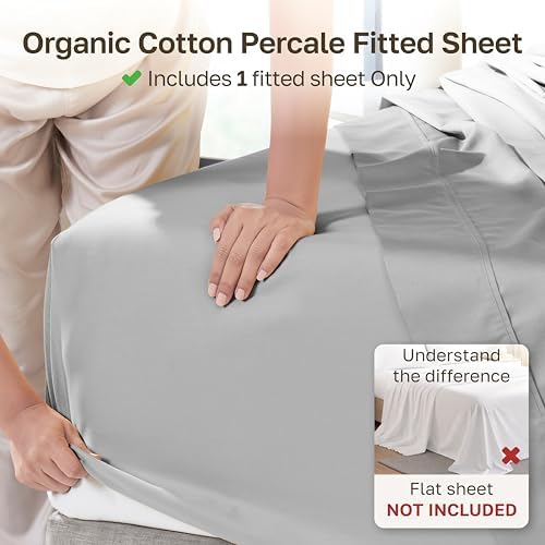 California Design Den 100% Organic Cotton Extra Long Twin Fitted Sheet - Image 2