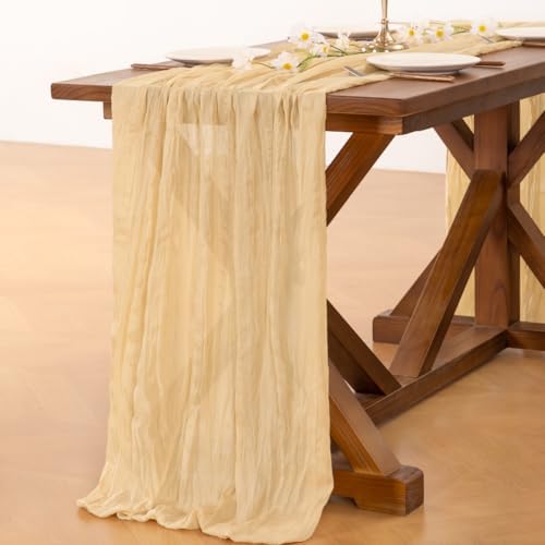 Cheesecloth Table Runner Fall Boho Wedding Birthday Party Home Decor - Image 5