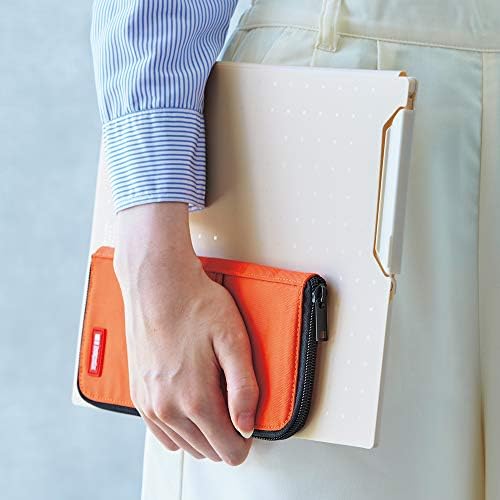 LIHIT LAB Slim Pen/Pencil Pouch, 0.7 × 3.9 × 8.5 Inches, Orange (A7652-4) - Image 4