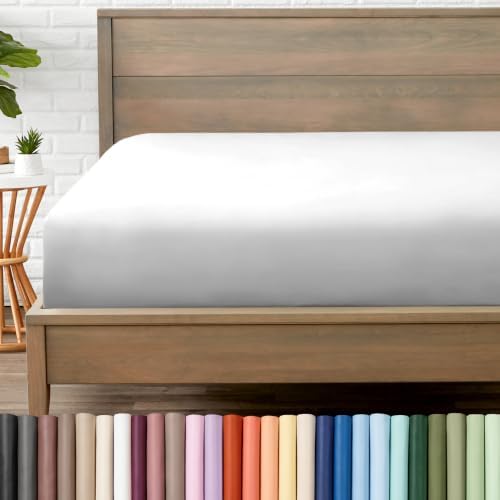 Bare Home Full Fitted Sheet - 1800 Ultra-Soft (Full, Cloud Grey) by BareHome