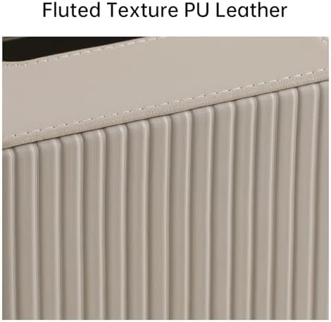PU Leather Tissue Box Cover, Square Tissue Holder (Beige) - Image 4