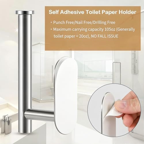 JOPOFI Toilet Paper Holder - Adhesive Toilet Paper Holder - Brushed Nickel - Image 4