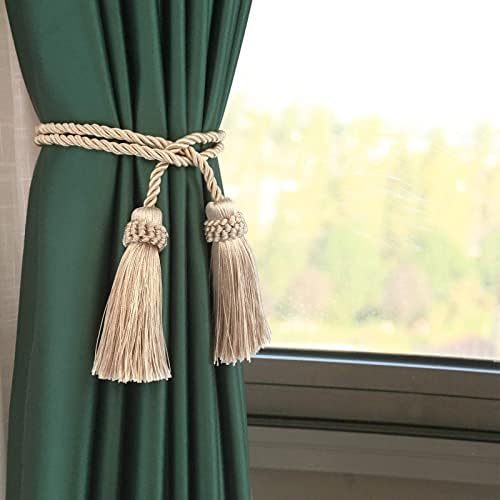 Curtain Tiebacks Handmade Curtain Holdbacks Rope with Tassel - Image 4
