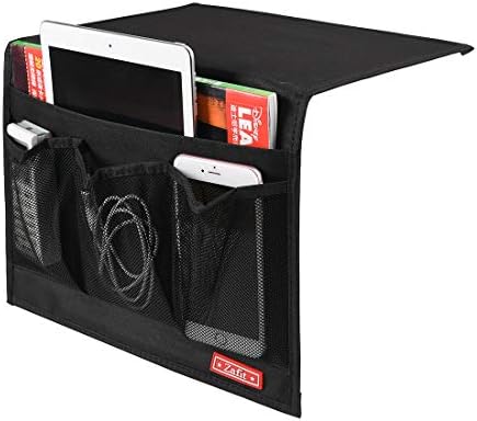 Zafit Bedside Storage Organizer - Table Cabinet Organizer Caddy for Remotes, Phone, Glasses (Classic 4 Pockets - Black) by ZAFIT