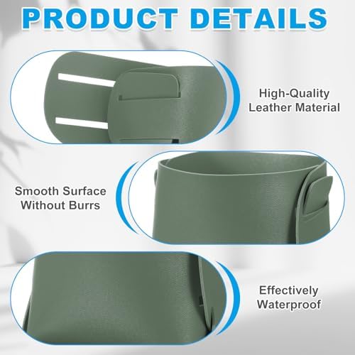 PATIKIL 2Pack Leather Desk Organizer, Leather Pencil Pen Holder Jewelry Valet Tray Hair Accessories Organizer for Bedroom Drawer Office Key Wallet Watch Pen Pencil Glasses, Dark Green - Image 3