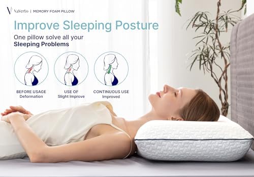 Vaverto King Size Memory Foam Pillows - Firm Pillow - King Size 1-Pack - Image 5