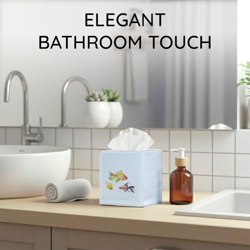 Square Tissue Box Cover Cute Set of 2, Fish - Image 6