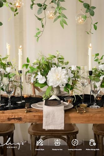 Ling's moment Rosa Banksiae Artificial Vines, Silk Greenery Garlands - Image 3