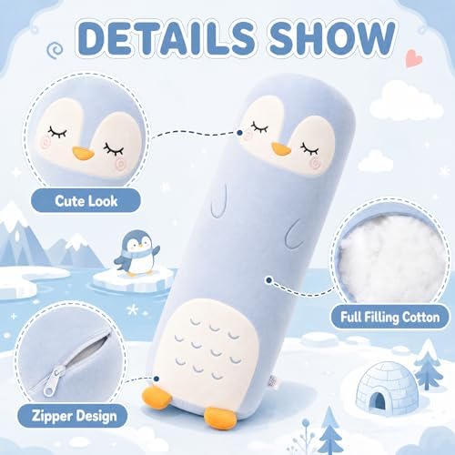 Long Plush Pillow, Penguin 27 Inch, Cute Body Stuffed Animal Pillows - Image 2
