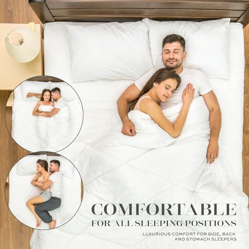 White Classic Bed Pillows for Sleeping 2 Pack, King Size Pillow Side Sleeper Set, Down Alternative Luxury Hotel Soft Pillow 20x36 Inches - Image 4