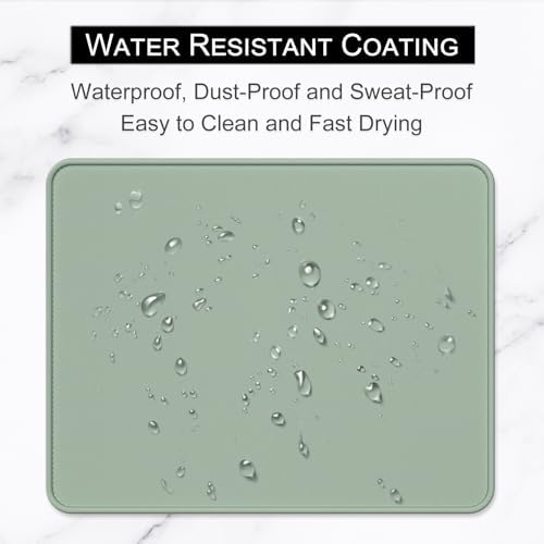 Hsurbtra Mouse Pad, Premium-Textured Square Mousepad 10.2 x 8.3 Inch, Stitched Edge Anti-Slip Waterproof Rubber Pretty Cute Computer Mat for Office Gaming Laptop Women Kids Sage Green - Image 5