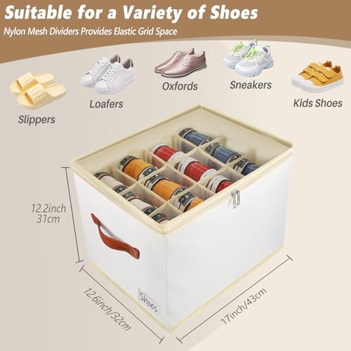 Flexible Dividers Shoe Storage Box Organizer Bins for Closet - 1 Pack - Image 2