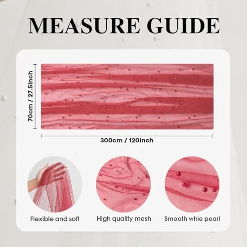 Artoid Mode 3-Pack Pearl Red Gauze Table Runner 10FT Home Decor - Image 6