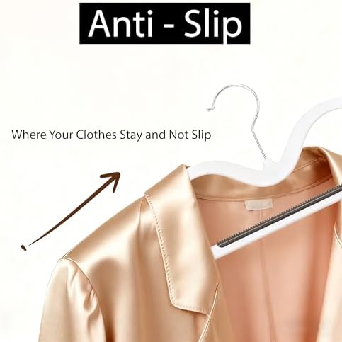 Short Neck Plastic Hangers 20 Pack, Non Slip Clothes Hangers Grey - Image 3