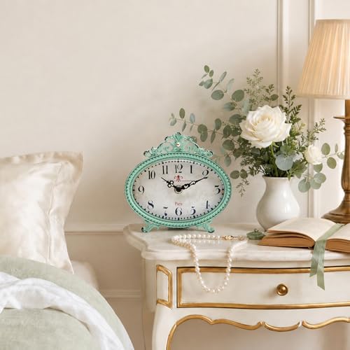 NIKKY HOME Table Clock, French Country Style Vintage Room Decor - Image 5