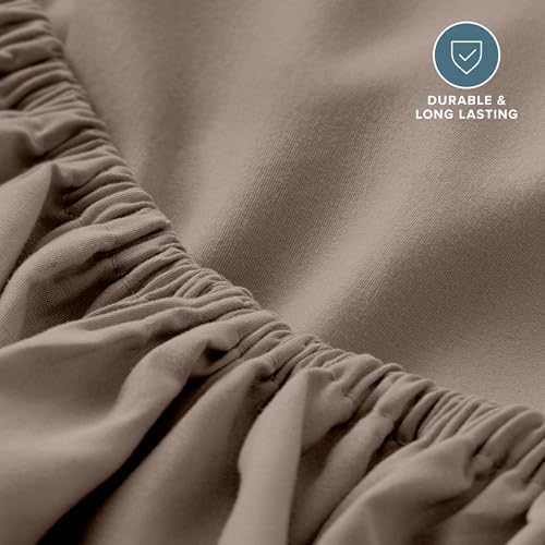 Bare Home King Fitted Sheet - 1800 Ultra-Soft (King, Taupe) - Image 5