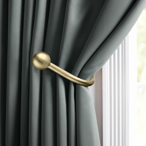 Curtain Holdbacks, 4pcs Curtains Holder Wall Mounted Drapery Tiebacks Retro Window Hook for Home Decor, Antique Brass - Image 2