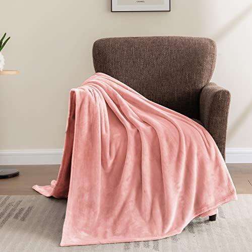 BEDELITE Fleece Blanket Soft Plush Throw for Couch Pink 50"x60" - Image 3