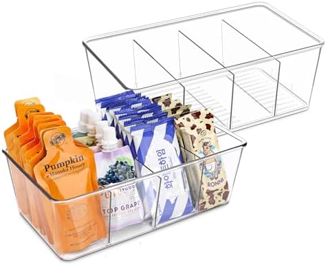 Pantry Organization and Storage Bins with Dividers Kitchen Organizer 2 Pack by Batoto