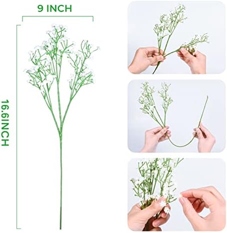 Babys Breath Artificial Flowers Bulk 30 Pcs White Gypsophila Faux Flowers - Image 3