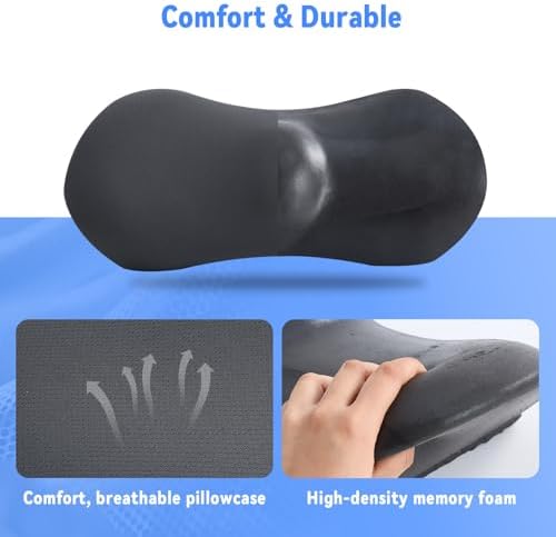 Lumbar Support Pillow for Office Chair and Car Seat, Lumbar Pillow with Adjustable Strap, Memory Foam Back Pillow for Lower Back Pain Relief, Back Support Pillow for Sitting, Driving, Traveling - Image 3