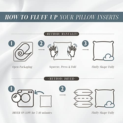 Elegant Comfort 2-Pack Pillow Insert Poly-Cotton Shell Siliconized Fiber Filling, 18 x 18, White 2 Count - Image 5