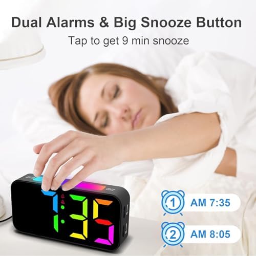 Topski Loud Alarm Clocks for Bedrooms Heavy Sleepers, Digital Bedside Clock - Image 6