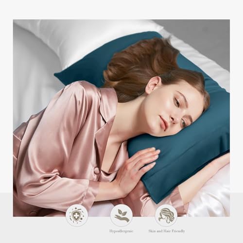 WishSmile Teal Cooling Pillowcases,2 Pack,20x36 inches - Image 2