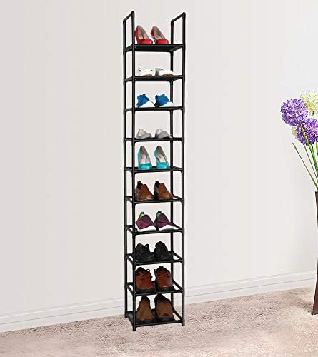 FIDUCIAL HOME 10 Tiers Vertical Shoe Rack 10 Pairs Skinny Shoe Shelf - Image 2