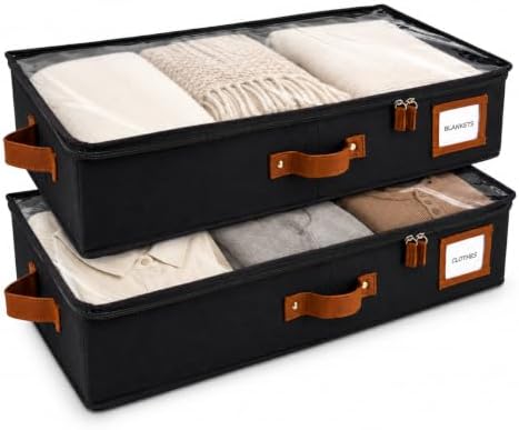HOMELUX THEORY Under Bed Storage, Medium 2pc with Lid, Black by HomeluxTheory