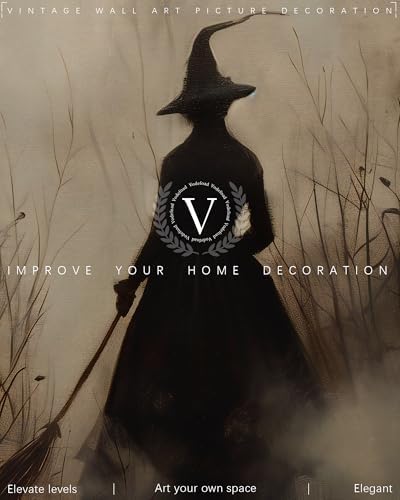Vintage Witch Canvas Wall Art Prints Moody Witch in The Forest Pictures for Halloween Wall Decor Spooky Witchy Canvas Oil Painting Dark Academia Gothic Wall Decor for Gallery Living Room Bedroom (UNFRAMED 8x10in) - Image 7