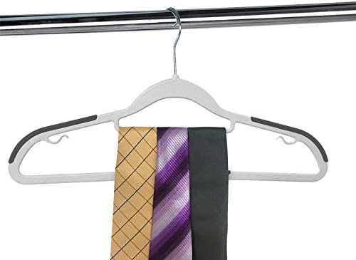 Finnhomy Bar Design Heavy Duty 50 Pack Plastic Hangers, Clothes Hangers with Non-Slip Pads, Great for Shirts, Pants, Scarves, Strong Enough for Coat, Gray - Image 5