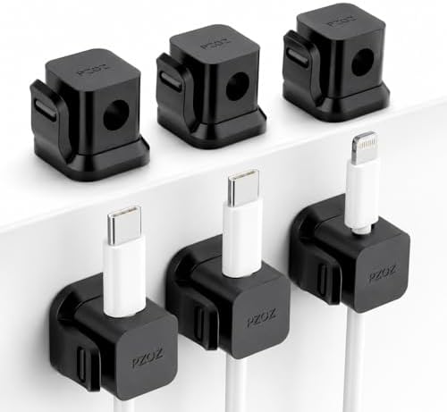 PZOZ Cable Clips 6 Pack, Adhesive Cable Management Clips with Secure Buckle by pzoz