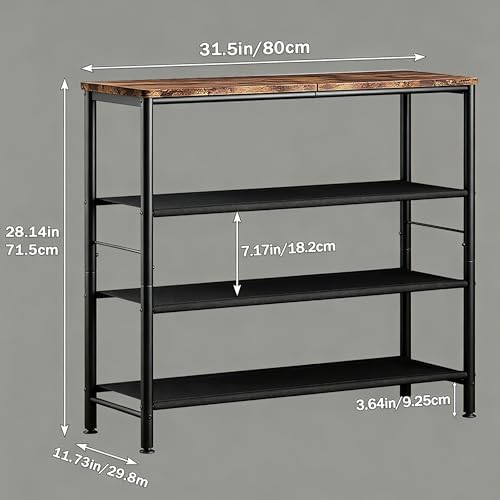 INGIORDAR 4 Tier Shoe Rack Storage Organizer Shelf Top with MDF Board - Image 3