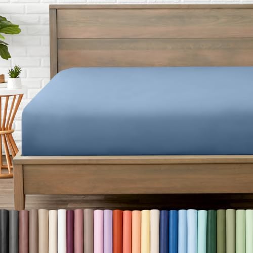 Bare Home Full Fitted Sheet - 1800 Ultra-Soft (Full, Coronet Blue) by BareHome