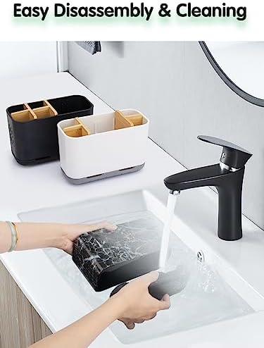 GFWARE Marble Toothbrush Holders with Drainage, Bathroom Organizer, Large - Image 5