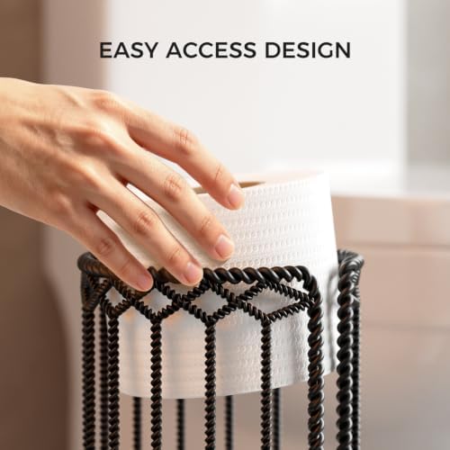 Toilet Paper Holder Stand,Freestanding Toilet Paper Reserve Storage Stand - Image 5