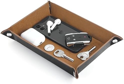 Closet Valet Tray - Elegant Organization for Jewelry, Wallets, Watches, Keys, Coins, Phones, and Glasses. Perfect for Nightstand, Entryway Table, or Desk. by CHGShine