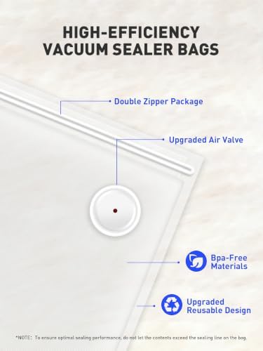 30 Pcs Reusable Vacuum Sealer Bags for Food, 2 Size BPA-Free Vacuum Storage Bags with Sealing Clips & Leak-Proof Design for Sous Vide Cooking, Freezer, Microwave Heating - Image 7