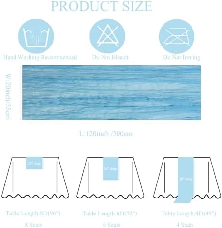 12Pack Baby Blue Cheesecloth Table Runner 20 x 120 inch Gauze Table Runner - Image 4