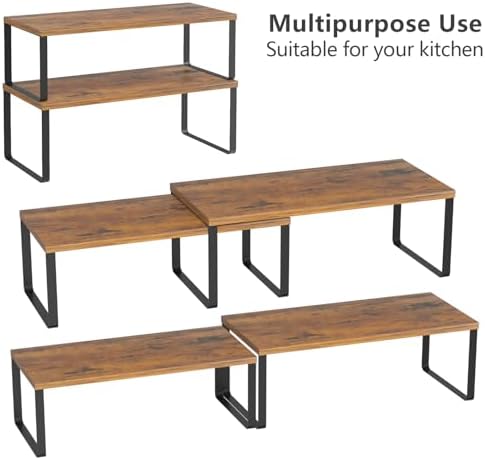 NEX Cabinet Organizer Shelf, Kitchen Counter Shelves Set of 4 - Image 4