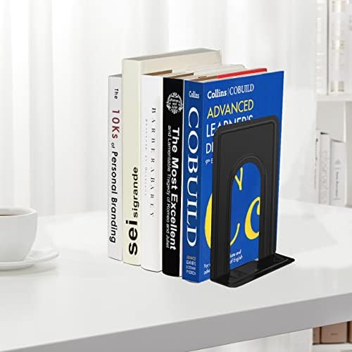 JIKIOU Book Ends, Non-Skid Metal Bookend Supports for Shelves 6 Pieces - Image 5