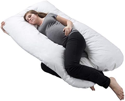 Lavish Home Pregnancy Pillow, Body Cushions for Adults, White, 60” x 38” by LavishHomeCollection