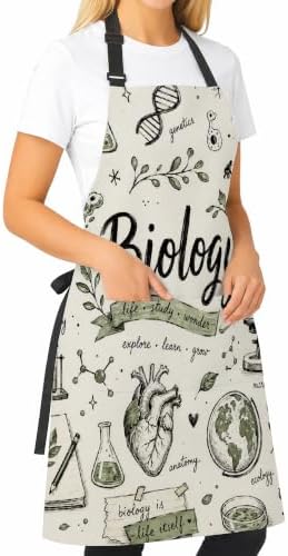 Funny Aprons for Women Men with Pockets, Cute Kitchen Apron, Adjustable Waterproof Bib, Housewarming Birthday Gift by MXLINSW
