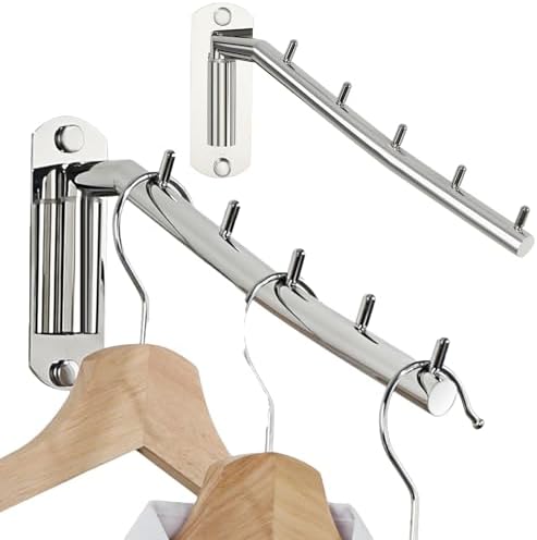 Alise Wall Mounted Drying Rack,Swivel Clothes Drying Hangers,Chrome,2 Pcs by Alise