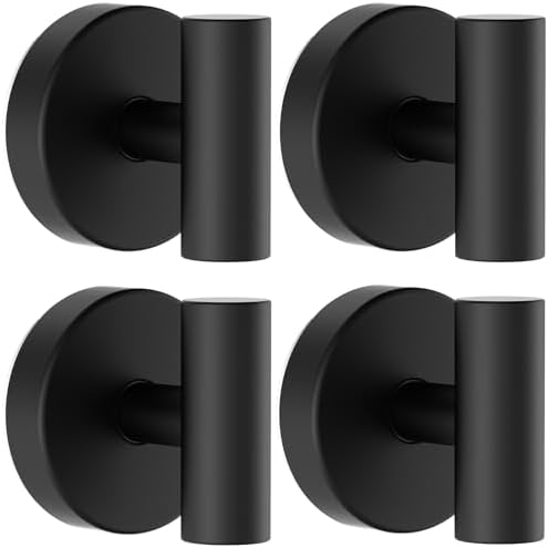 Bntuk Suction Cup Hooks, Shower Hooks for Inside Shower – Removable Towel Hooks for Bathroom Window Glass Mirror Tile, Bath Robe Looafh Hook for Hanging – Waterproof & Rustproof, Black (4 Pack) by Bntuk