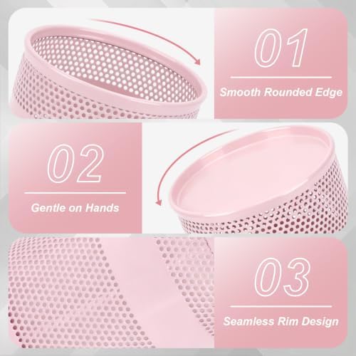 Segarty Pencil Holder, 6 Pack Pink Pen Holder, 3.3 x 3.9 inch Pencils Cups Holder, Round Metal Pens Container Organizer for Office Supplies, School Classroom, Makeup Brush, Home Storage - Image 3