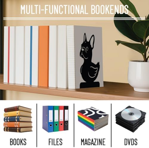 WADORN 1 Pair Metal Decorative Bookends, Dog Duck Heavy Duty Book Ends - Image 5