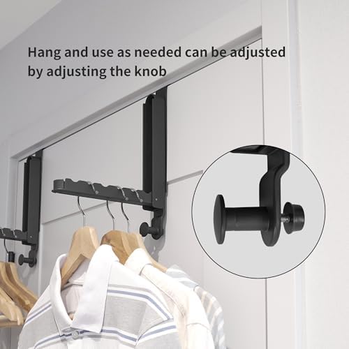 RFOUO Over The Door Hooks Hanger,Fit Door up to 1 3/8", Black, 1 Pack - Image 6
